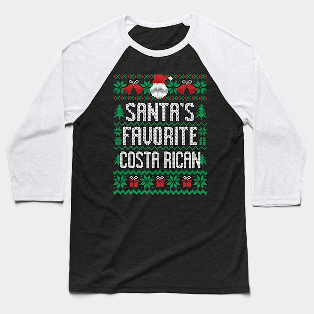 Santa's Favorite Costa Rican Baseball T-Shirt by Saulene